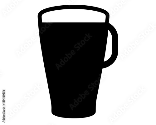 a glass of beer  black silhouette vector,beer  mug icon, glass icon vector