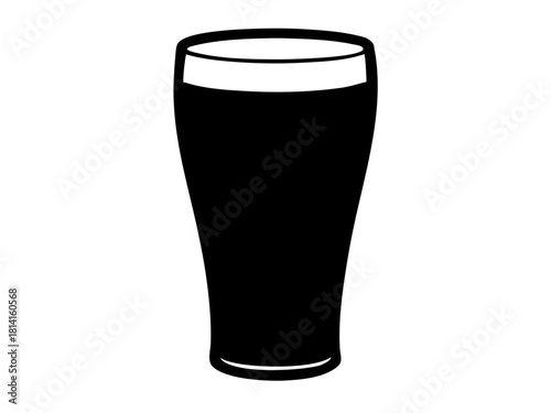a glass of beer  black silhouette vector,beer  mug icon, glass icon vector