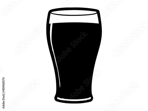 a glass of beer  black silhouette vector,beer  mug icon, glass icon vector