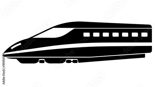 high speed train   black silhouette vector,Bullet Train icon