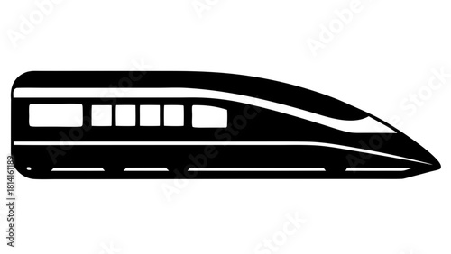 high speed train   black silhouette vector,Bullet Train icon