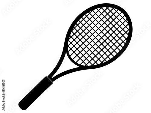 minimalist tennis racket  black silhouette vector,tennis racket icon