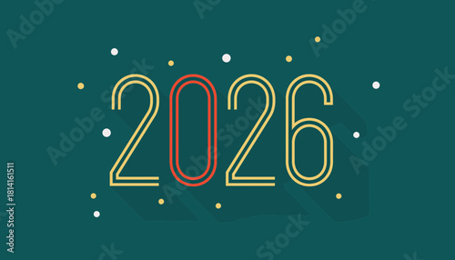 Elegant Art Deco Style Numerals for the Year 2026 Celebration or Future Planning