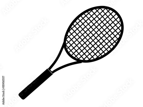 minimalist tennis racket  black silhouette vector,tennis racket icon