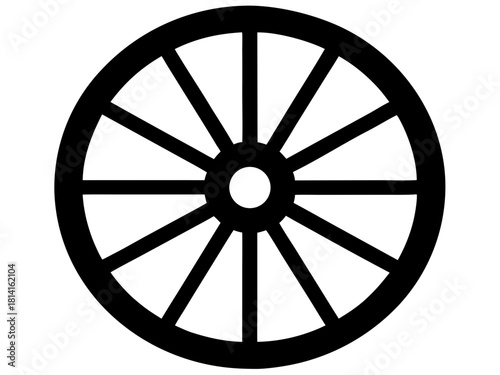 wagon wheel  simple  silhouette vector