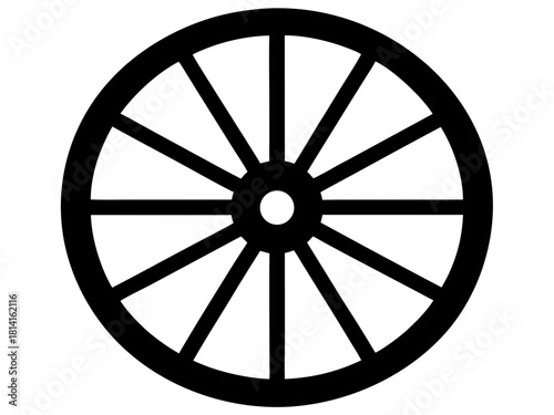 wagon wheel  simple  silhouette vector