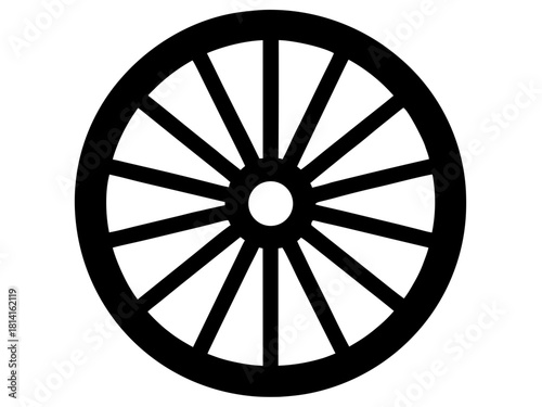 wagon wheel  simple  silhouette vector