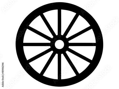 wagon wheel  simple  silhouette vector