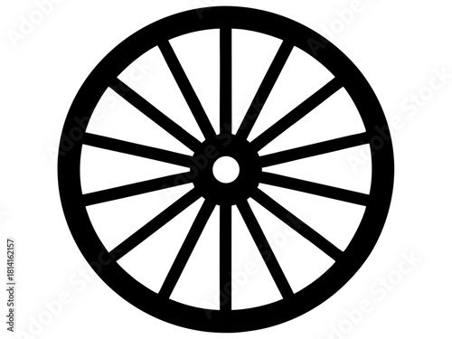 wagon wheel  simple  silhouette vector