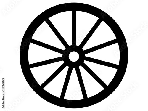 wagon wheel  simple  silhouette vector