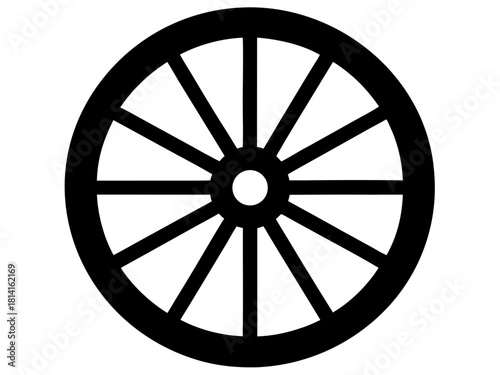 wagon wheel  simple  silhouette vector