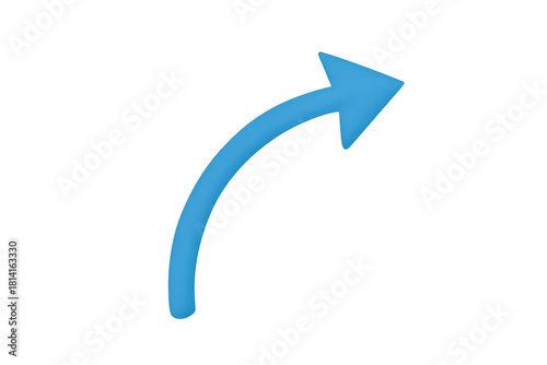 Free Download Blue rising curved arrow icon showing growth, success, progress, upward trend, and positive direction - GFXLoad