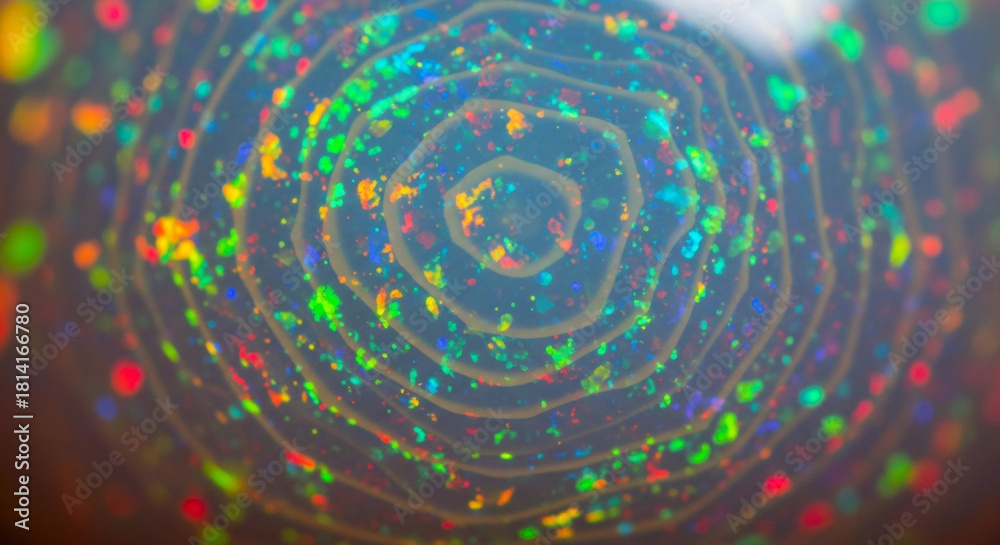Obraz premium Mesmerizing opal gemstone close-up with vibrant iridescent colors and intricate patterns for high-end jewelry design and captivating abstract backgrounds