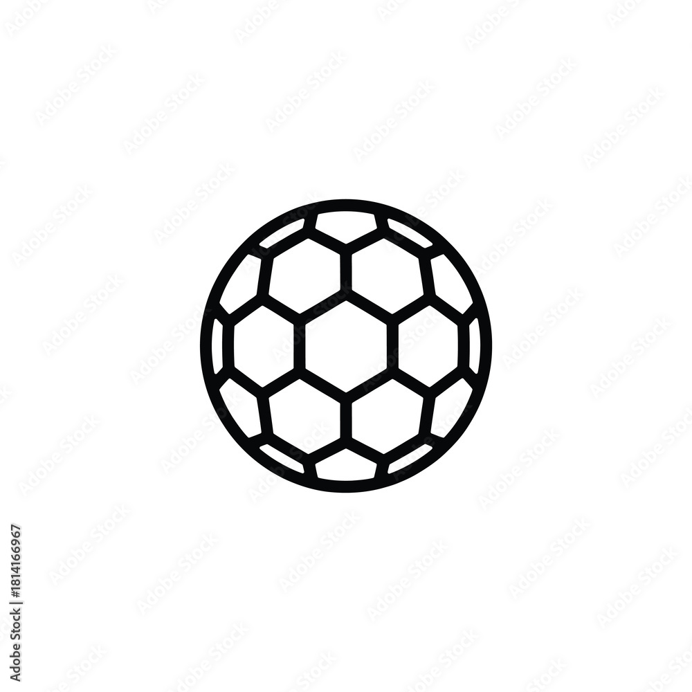Naklejka premium Soccer ball outline icon sport game symbol vector illustration
