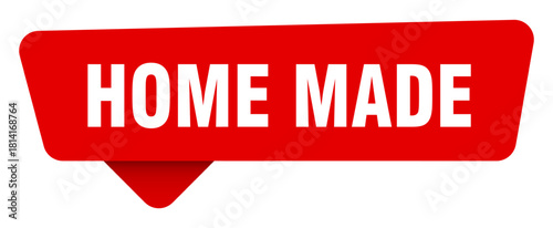 home made red sticker isolated on transpatent background. home made sign