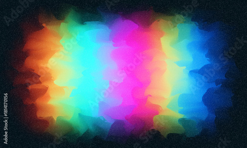 Old film light leaks texture with scratches, noise, iridescent light. Rainbow lens flare effect, camera film filter with bokeh, dust, grain. Distressed retro movie, photo burn effect. 3D vector