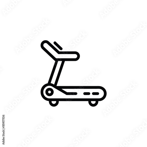 Treadmill fitness running machine exercise equipment line icon