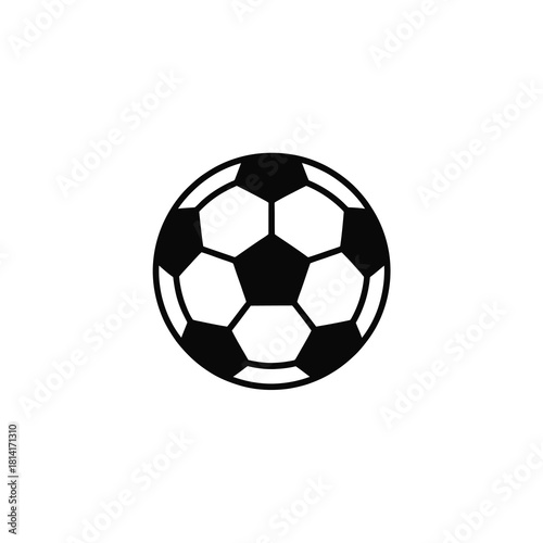 Classic black and white soccer ball icon design for sport graphics