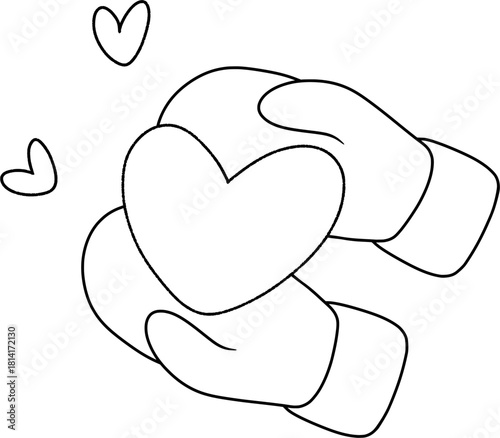 장갑 위 하트 세트