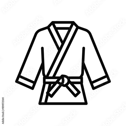 Karate uniform with belt, representing martial arts, discipline, and combat
