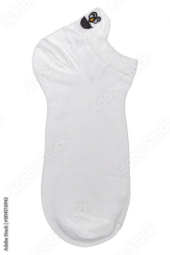 White socks with funny faces isolated on white background, clipping path included
