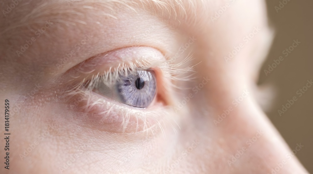 Obraz premium Close-up of an Eye with Albinism