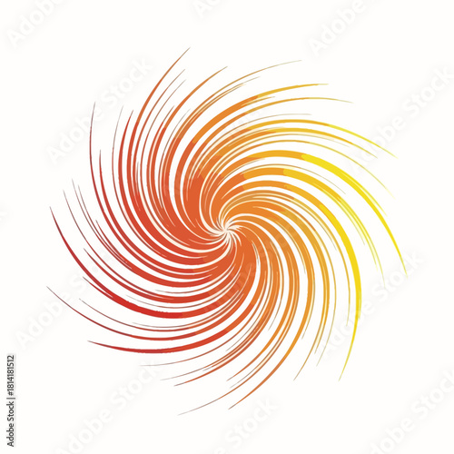 Abstract swirling vortex of radiant energy with dynamic red and yellow gradient lines creating a hypnotic spinning motion graphic
