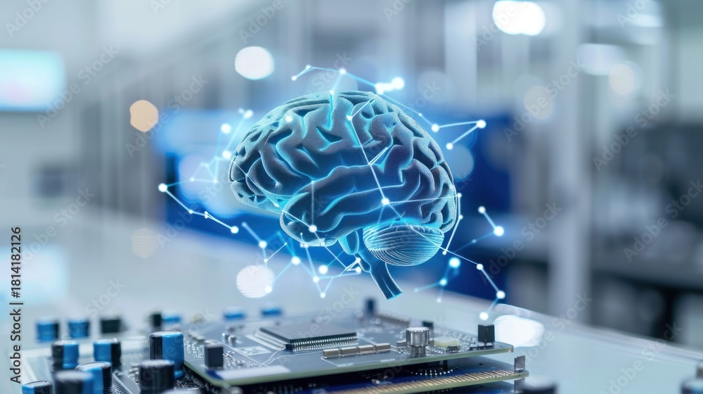 Obraz premium Digital brain with futuristic connections