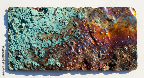 Oxidized Copper Sheet Macro Texture
