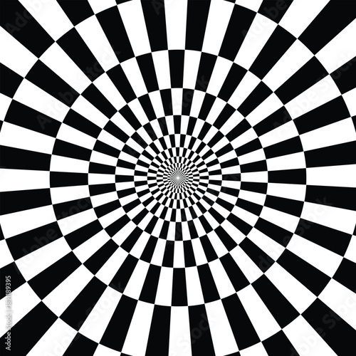 Optical illusion, black and white design, abstract background