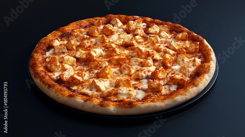 Fototapeta Naklejka Na Ścianę i Meble -  Delicious Spicy Buffalo Chicken Pizza Presentation