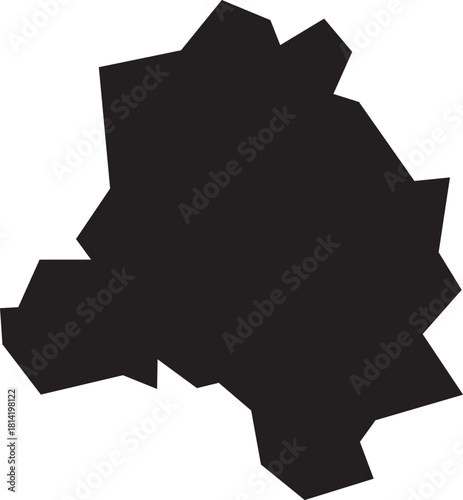 Delhi Map Silhouette Isolated State of India