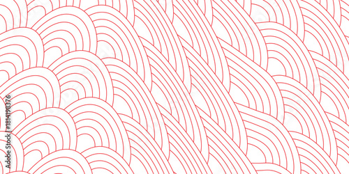 red Japanese wave pattern background. Waves background illustration. Japanese seamless pattern vector.