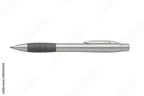 Wallpaper Mural Ballpoint pen with silver barrel and black rubber grip for writing, office, and education on transparent background Torontodigital.ca