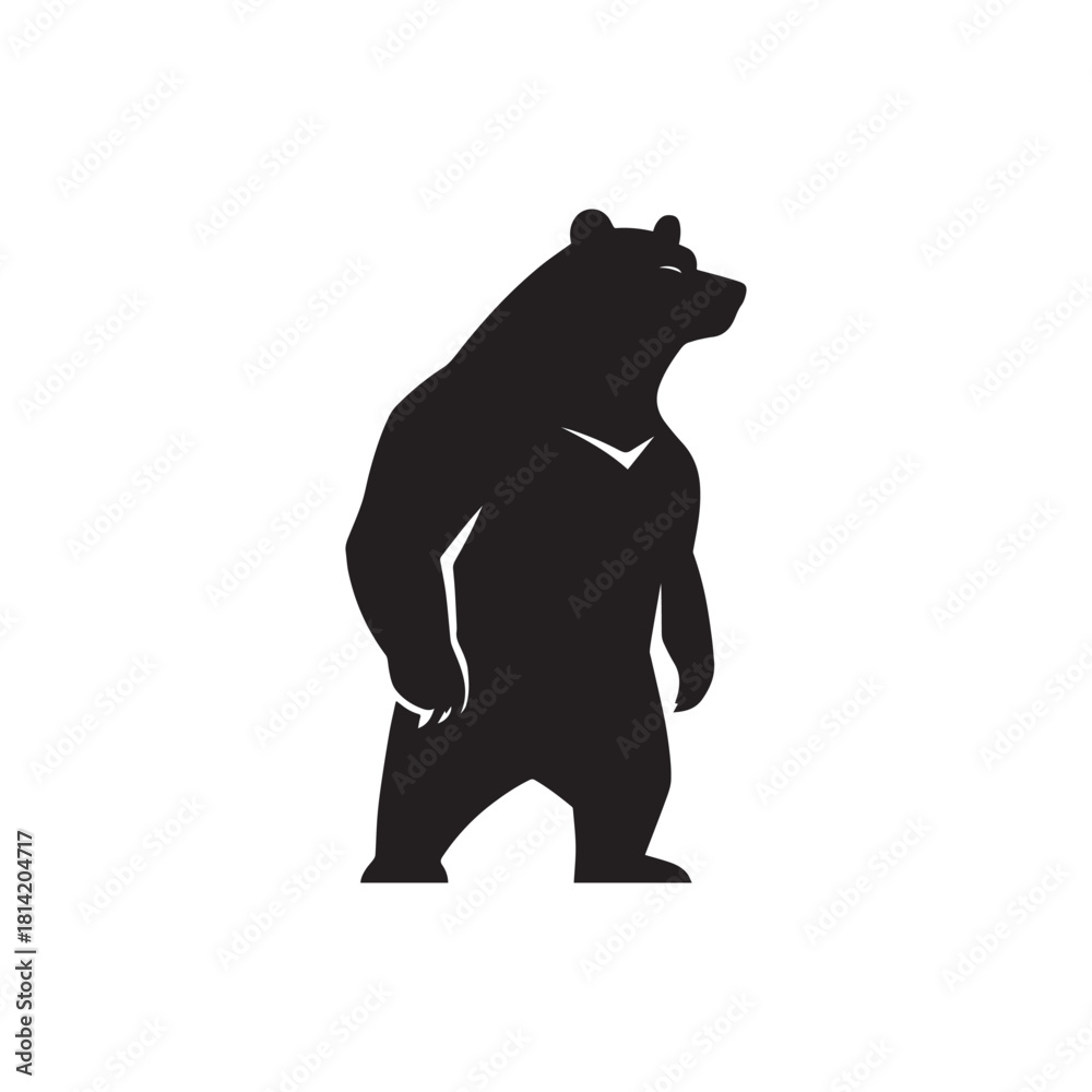 Obraz premium Upright Bear Silhouette – Powerful Wildlife Mascot for Logos and Strength Symbolism