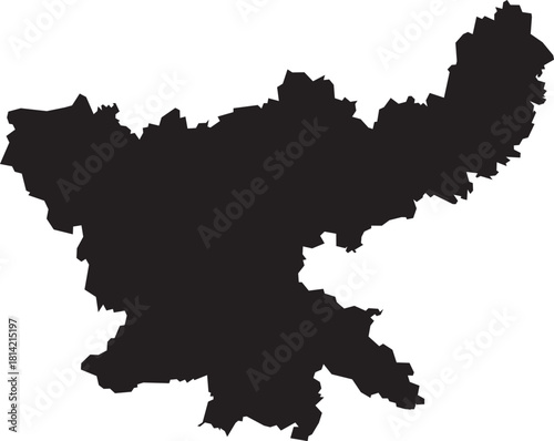 Jharkhand Map Silhouette Isolated State of India