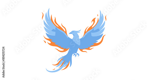 Phoenix Bird Rising Illustration: Symbol of Hope, Renewal, Rebirth
