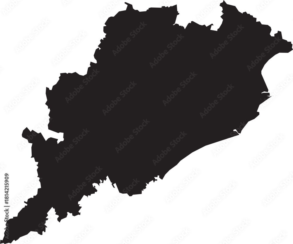 Obraz premium Odisha Map Silhouette Isolated State of India