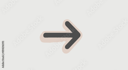 Right Arrow Directional Sign on White Background, Modern Graphic Design