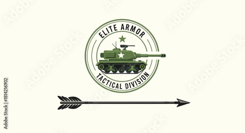 Military Tank Badge Logo for Elite Armor Tactical Division Company