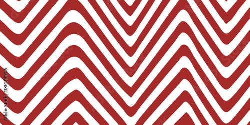Seamless red and white geometric chevron pattern texture vector wallpaper design