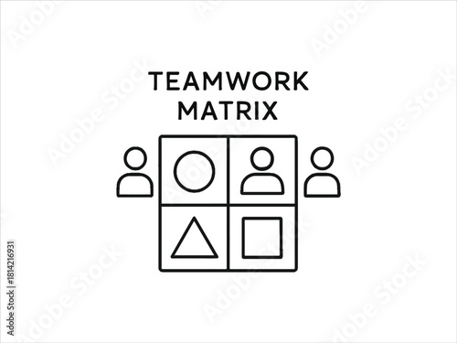 Team Matrix Studio Prompt: teamwork matrix diagram, geometric shape
