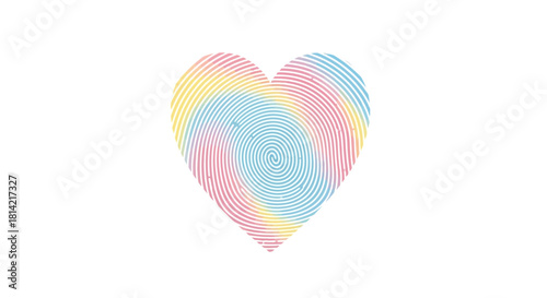 Rainbow Fingerprint Heart, Love, Identity, Security, Authentication, Valentine's Day