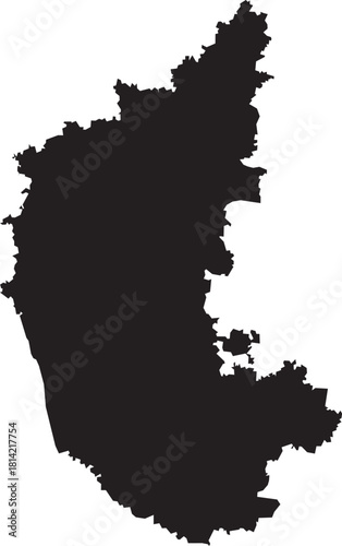  Karnataka Map Silhouette Isolated State of India