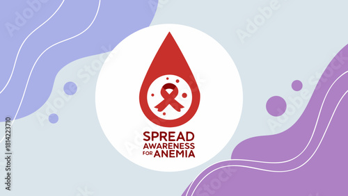 World Anemia Awareness Banner with Medical Health Concept Design
