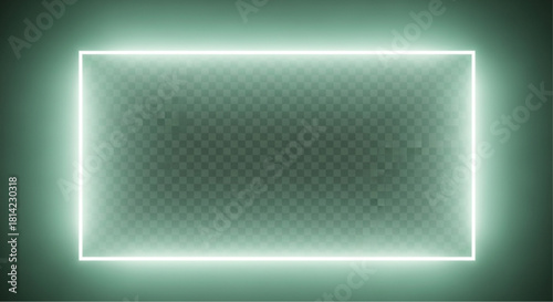 A glowing neon rectangle emits a soft, inviting light against a subtly textured surface. The minimalist design evokes a sense of modernism and sophistication. vector illustration