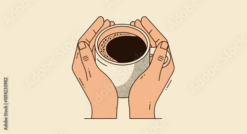 Hands holding a warm cup of coffee, offering comfort and a moment of pause.