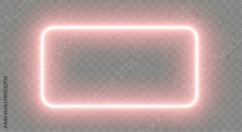 A luminous neon rectangle glows with modern simplicity, a captivating beacon of style and technology. vector illustration