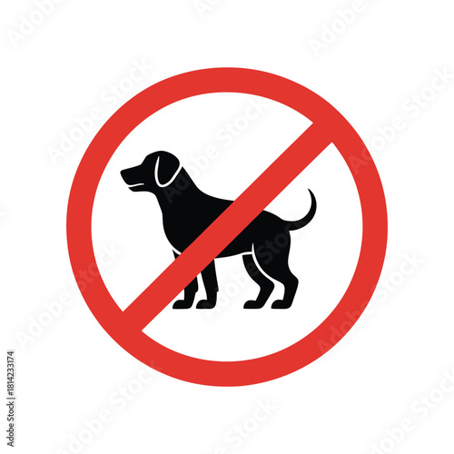 No Dogs Allowed Sign - Pet Restriction & Prohibited Animal Symbol