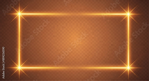 An abstract glowing frame, perfect for adding a touch of elegance and modern flair to any design, radiates a captivating warmth. vector illustration